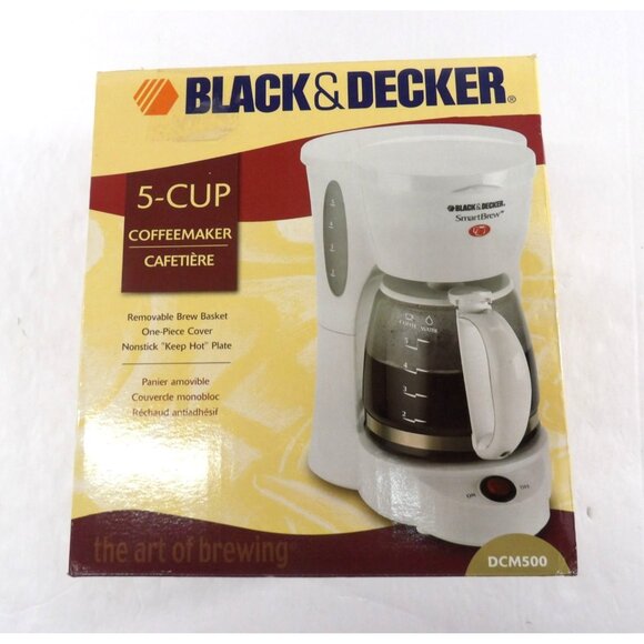 Black and Decker 5 Cup DCM500 Coffee Maker White (Open Box) NEW - Picture 1 of 4